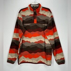 Eddie Bauer Multicolor Mountain/Aztec Fleece 1/4 Snap Up Pullover TL Tall Large